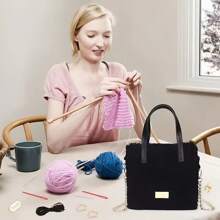 一套编织塑料网工具套装，包含金属扣、PU织带、DIY包袋配件、编织工具，易于编织，母亲节礼物，家用工艺工具套装，手工包袋材料 - 多色 - 查看 2