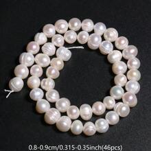 5-9毫米天然淡水白珍珠不对称椭圆形散珠隔珠适用于珠宝制作手工DIY手链项链耳环