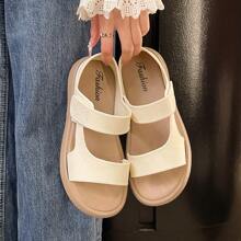 2025 New Roman Style Sandals, Fashion Casual Open Toe Round Toe Thick Bottom Sandals For Spring, Summer, Autumn - Beige - View 1