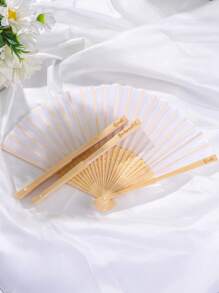 5pcs&1pc Silk Folding Fan, Black And White Fan For Bride And Bridesmaids, Bachelorette Party Wedding Bridal Shower Decoration, Bridesmaid Gift Wedding Decoration, Perfect For Wedding, Dance, Photography And Cheongsam Accessories - Elegant And Convenient Accessories For Any Occasion