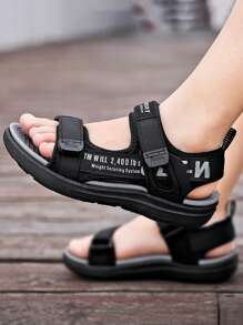 1 双轻便耐用休闲时尚钩环带运动凉鞋，适合户外、海滩、儿童活动 - 深灰色 - 查看 5