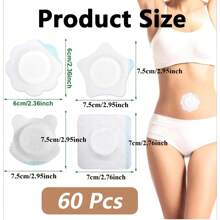 20/60pcs Castor Oil Belly Button Patches - Self-Adhesive And Disposable, Highly Absorbent - White - View 2