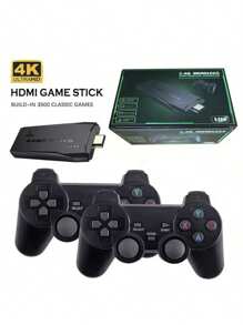 M8 Retro Game Console, 64G Wireless, Built-In 20,000+ Games,  TV Output Video Games, With Dual 2.4G Wireless Controllers, Game Consoles - 黑色 - 查看 6