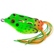 HENGJIA 青蛙诱饵 1 件装软管诱饵塑料鱼饵带钩顶水柔软 3D 眼人造野外悬挂钓鱼诱饵工具