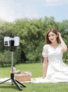 Treppiede bastone per selfie retrattile da 170 cm con telecomando senza fili, compatibile con e smartphone Android, adatto per live streaming, vlog, raduni familiari, riprese di feste di Natale, per selfie tenuti in mano, attività all'aperto, interviste per vacanze estive, viaggi, attività all'aperto, supporto treppiede per live streaming