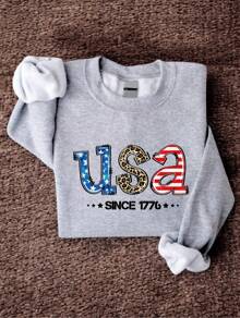 USA Since 1776 Sweatshirt, Patriotic American Sweatshirt, Independence Day Celebration Sweatshirt, USA Freedom Sweatshirt, Fourth Of July Gift Sweatshirt FZ-899 - Grey - View 1