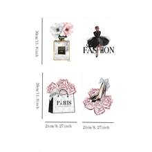 4pcs No Framed Canvas Print Wall Art For Women, Prints Of Pink Flowers, Perfume, Handbags, And High Heels Picture, Featuring Modern Designs Suitable For A Bedroom Perfect Gift For Women And Girls