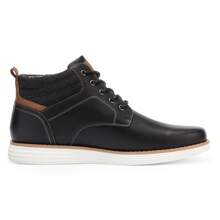 Mens Ankle Boots Lace-Up Causal Boots Mid Top Sneakers Dress Boots For Men - Black - View 5