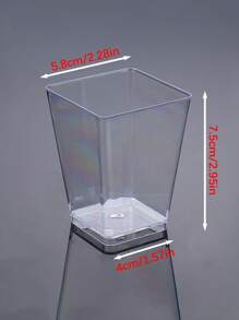 10/25pcs Dessert Cups, 150ml Transparent Plastic Cups, Reusable Ice Cream Cups, Mini Party Square Bowls, Suitable For Fruit Mousse Ice Cream Pudding And Tasting, Holiday Party Supplies, Home Living Supplies, Home Decor - Multicolor - View 7