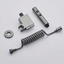 Strong Flushing Toilet Push-Button Spray Gun Faucet Dual-Mode Pressurized Water-Saving Douche Toilet Spill-Proof Partner 304 Stainless Steel Explosion-Proof Hose Bathroom Cabinet Side Mounted Universal Bathroom Tools