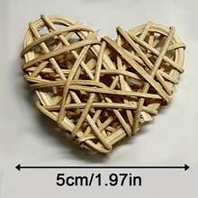 12pcs Handcrafted Rattan Heart Decor Set - Perfect For Home & Festive Ambiance Enhancement, Classic Style