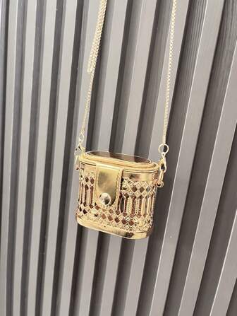 Dancing Engine Bolsa Mini Pequena de Estilo de Metal Fashion para Mulheres, Bolsa para Festa, Bolsa de Festa, Bolsa tiracolo