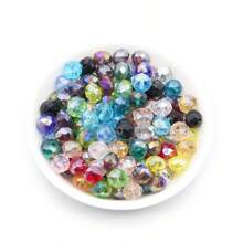 100pcs 8mm Multi-Colored Faceted Czech Glass Round Crystal Beads - Suitable For DIY Jewelry, Charm Necklaces And Bracelet Making