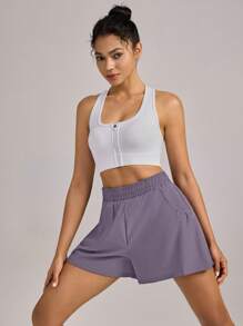 VUTRU 1 pieza VUTRU Pantalón corto con cintura elástica y bolsillos, ligero para yoga, estudio y gimnasio en verano