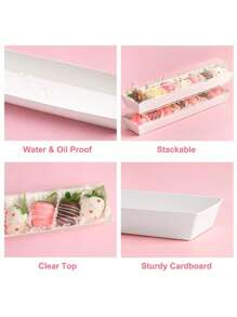 30 Stücke transparente Deckel Backboxen, Keksboxen, Mitnehm-Dessertboxen, geeignet für die Verpackung von Schokoladenerdbeeren, Dankeschön-Aufkleber (12 Stücke/Blatt), Macarons, Kakaobällchen, Gebäck, Pralinen und andere Desserts. Dessertboxen. Ideal für Ostern und andere Feiertage, Partyzubehör, Ostern, Valentinstag, Weihnachten, Muttertag, Vatertag und andere Feiertagsartikel. - Verschiedenfarbig - Übersicht 3