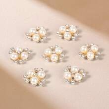 10-100pcs Pearl Flower Shaped Rhinestone Buttons Sparkling Crystal Hairpins DIY Handmade Crafts Decoration Clothes Sewing Accessory - Multicolor - View 14