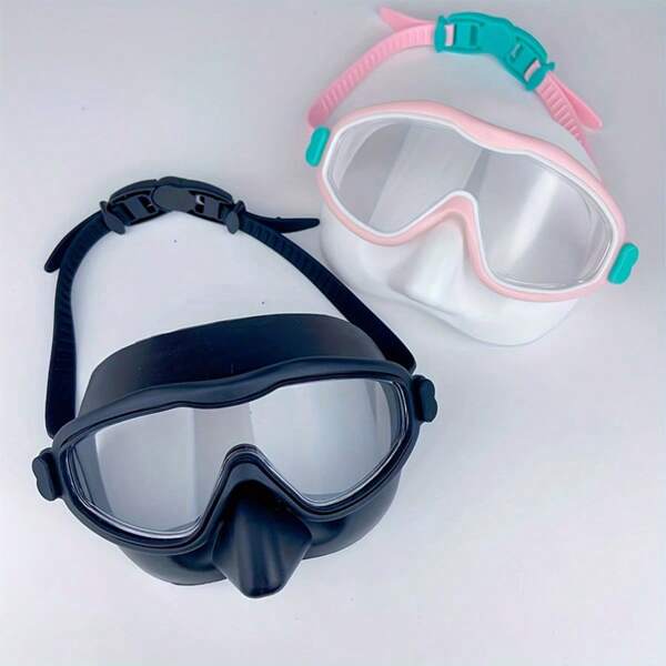 Okulary pływackie unisex z dużą ramką i przeciwmgielne, z klipsem na nos, wodoodporne, do nauki pływania na świeżym powietrzu, niezbędne na plaży, akcesoria plażowe, pływak do basenu