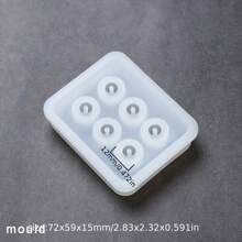 1 件 6 款耳环手链珠宝吊坠 6 腔硅胶模具，DIY 创意手工艺品，水晶树脂硅胶模具 - 6格帶孔模具 - 查看 10