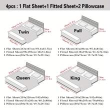 4-Piece Soft Brushed Microfiber Sheet & Pillowcase Set - Breathable, All-Season Bedding With 1 Fitted Sheet, 1 Flat Sheet, And 2 Pillowcases - Solid Color, Machine Washable, Comfortable Sleep Essentials - 墨綠色 - 查看 6