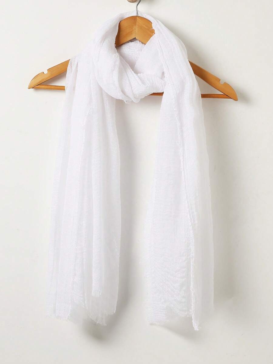 1pc Four-Edged Faux Fur Scarf, Comfortable And Soft For Dress - White - View 1