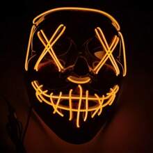 1 pieza Máscara de plástico de estilo callejero, diseño que brilla en la oscuridad para fiestas de baile, juegos y Halloween