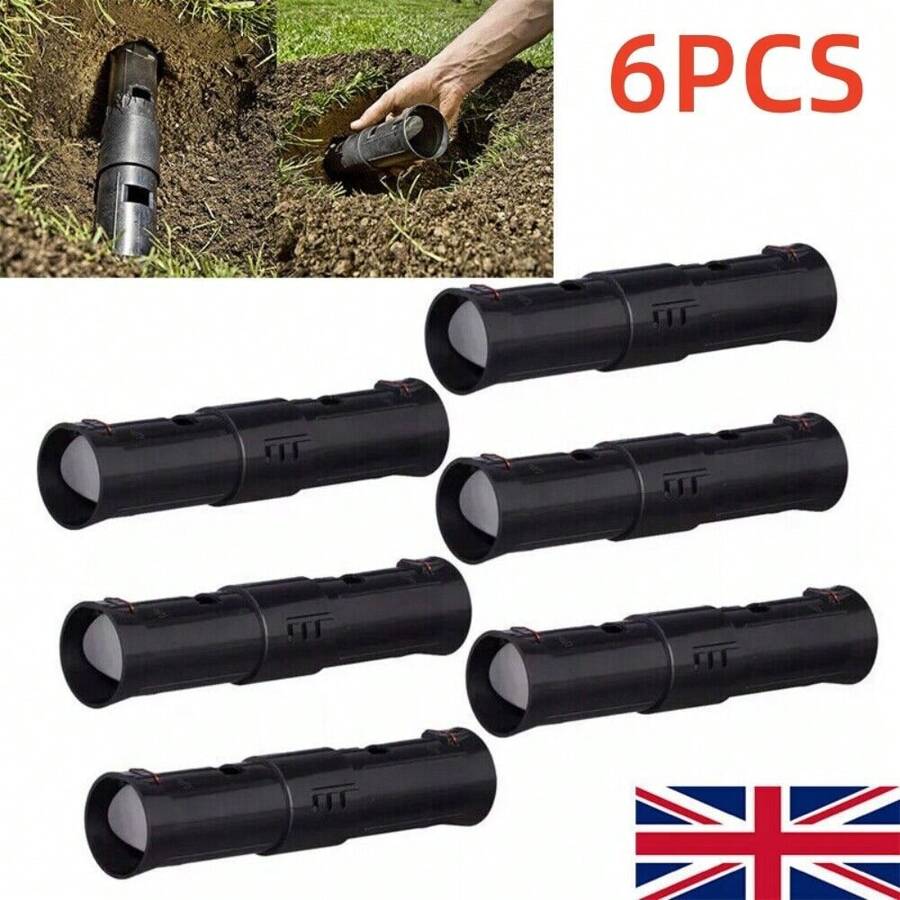 6pcs Catch And Release Live Mole Trap, Adjustable Length, Check Openings, Humane, Plastic, Black - Black - View 1