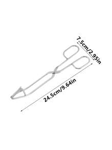 1 件不锈钢面包夹，简约糕点和甜点夹，厨房烘焙和烧烤食物夹，餐厅使用 - 銀色 - 查看 2