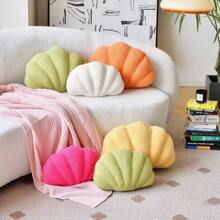 1pc Pink Seashell Throw Pillows, Shell Shaped Throw Pillows, 13 Inch Soft Home Decorative Pillow Plush Cushion For Bed Couch Living Sofa Room Decor Accent Throw Pillow