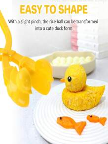 1/2 piezas, Molde de arroz con forma de pato, molde de arroz con pato DIY, molde de sushi, herramienta de arroz con forma de animal, moldes de arroz, herramientas de formación 3D para comidas y manualidades divertidas, herramientas de artesanía - Multicolor - Ver 3