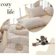 Vintage Floral Comforter Set Four Sizes, All Seasons Muslin Cotton Bedding Set, 3 Pieces Farmhouse Shabby Chic Jacquard Floral Comforter Set Perfect For Women And Men - 化纖印花被子-萱花 - 查看 7