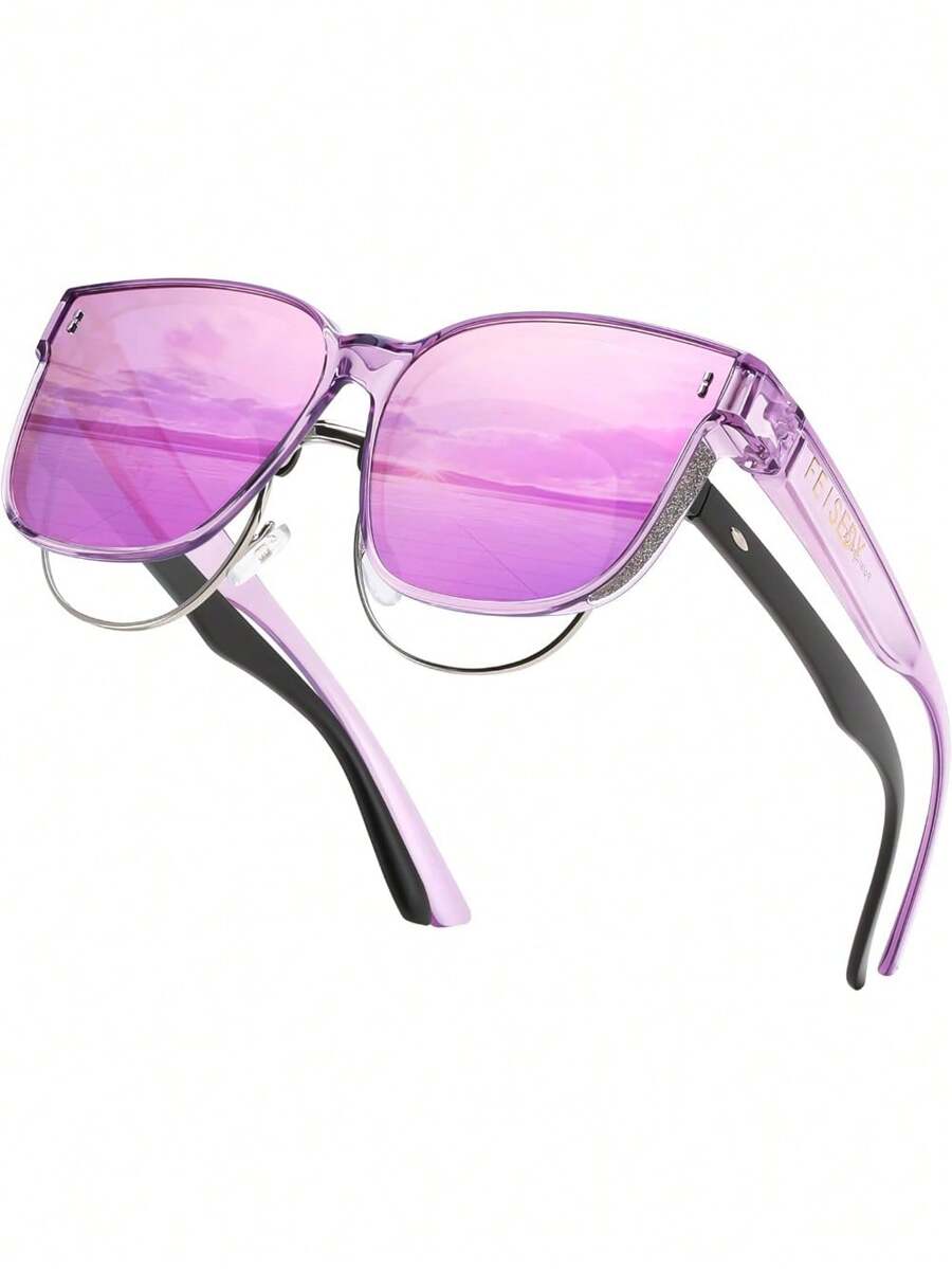 Fashion Glasses Fit Over Glasses Oversized Polarized Shiny For Women Glasses ,Oversize Glasses,Summer Beach Glasses CK0269 - 005 - 查看 1