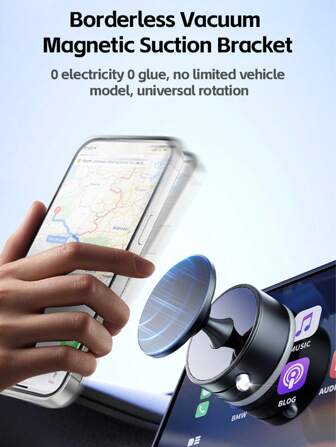 1pc Car Phone Holder, Magnetic Holder, Desktop Phone Holder, Car Dashboard Holder, Magnetic 360° Rotating Dashboard Car Phone Holder, Strong Attraction, Firmly Supports Your Device, Mini Size, Does Not Take Up Space. It Can Also Be Used On Desktops And Is More Suitable For Installation On Windshields, Glass Doors, Ceramic Tiles And Other Places With Smooth Surfaces. Compatible With IPhone, Android Phone, Gift For Birthday, Family, Friends For Summer Gifts Birthday Driving Car Accessories Strong Load-Bearing