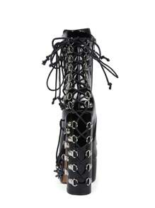 Pointed Toe Block Heel Splicing Knee High Boots For Winter