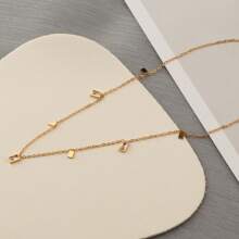 New Squared Teardrop Simple Elegant Necklace For Women, Layered Clavicle Chain, Luxury Girlfriend Gift - Gold - View 4