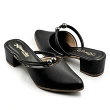 Women's 2 In 1 Mule Heel Medium Heel - 黑色 - 查看 4