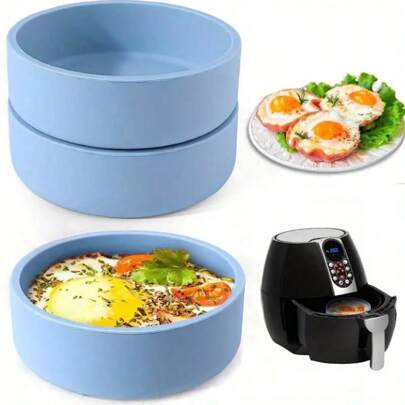 1 件可重复使用的不粘硅胶蛋圈，适用于空气炸锅和煎锅 - 每次都能做出完美的圆形鸡蛋，空气炸锅配件