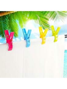 8/4/1pc Large Beach Towel Clip, Beach Chair Clip, Plastic Clip, Cruise Beach Chair Towel Clip, Hanger, Windproof Chair Clip, And Quilt Drying Clip - Plastic Clips For Outdoor Use To Prevent Your Towels From Being Blown Away - Multicolor - View 5