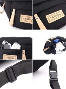 Unisex Casual Sports Waist Bag/Crossbody Bag, Short-Trip Storage Bag, Student Shoulder Bag, Couple's Portable Large Capacity Chest Bag - Multicolor - View 9