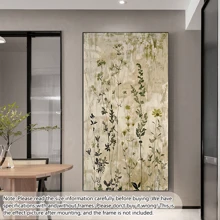 1 buc. Imprimare de perete de pânză mare - Design floral minimalist modern, în tonuri moale, decor de perete de fundal texturat abstract, poster botanic vintage, cu sau fără cadru, decor apartament pentru cămin de facultate, cadouri pentru decorarea peretelui în hotel, acasă, sufragerie, dormitor, baie și birou