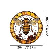 1 Piece, 2D Bee And Flower Sun Catcher, Colored Glass Pendant, Suitable For Indoor/Outdoor Use, Suitable For Garden, Porch, Bedroom, Office Decoration, Perfect Spring Gift