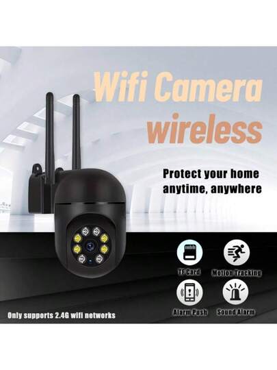 1080P 2.4G 360°PTZ WIFI Security Camera Add 64G Memory Card, Home/Pet Monitoring Mobile App, WiFi Home Security, Supports 2.4GHz Or 5GHz WiFi, Two Way Audio, Motion Detection, Person Tracking, Provide Single Monitor, Monitor Card (Memory Reading Capacity Of 58.2G) Specifications, Great Value The Vacation Season, Family/Relatives/Friends, Guards