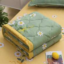 1 Pc Printed Summer Quilt Blanket, Modern Minimalist Style, Suitable For Bedroom And Guest Room, All Seasons, Comfort Down Alternative Quilt Comforter, Fits Twin Or Double Bed - Sprout Green - View 2