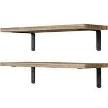 Juego de 1 estantería rústica de madera, estante flotante de estilo granja para decoración de pared, estantes colgantes para baño, dormitorio, almacenamiento, cocina, sala de estar, decoración de hogar de otoño