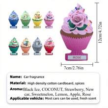 Ambientadores de coche con 8 aromas disponibles - Disponibles en sets de 4 piezas, 8 piezas o 16 piezas - Diseñados en forma de helado colgante, que se puede usar para decorar el espejo retrovisor del coche. - Multicolor - Ver 5