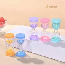 4/5/6pcs/Set Set, Colorful Sets, Egg Timer, 1/3/5/10/15/30 Minute Glass Timers, Macaron 5 Colors, Classroom Games, Kitchen, Home, Office Decor - Multicolor - View 6