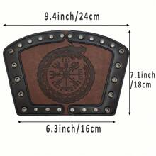 4 pièces/set Costume de guerrier viking en PU décontracté, comprend la tenue viking, le sac de taille, style renaissance, synthétique