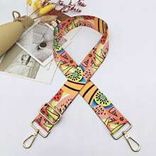 3.8cm New Colorful Floral Pattern Adjustable Wide Strap For Backpack Handbag Crossbody Purse Accessories Boho Flower - Pink - View 3