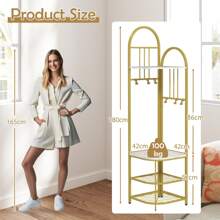 4-Tier Coat Rack 180cm Tall Entryway Shoes Shelf Organizer - White - View 3