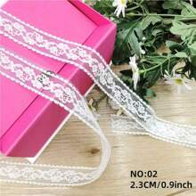 10M/Rolle 14 Stile weiße Spitzenborte Stoff Basteln DIY Schleife Geschenkverpackung Spitze Hochzeitskleid Stickerei Nähen Geburtstags Party Heim Dekoration