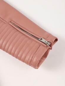 Giolshon Women's Plus Size Street - Style Faux Leather Moto Jacket - Short PU Coat With Lining & Pockets, Casual Edgy Urban Wear